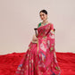 Fruits Printed Cotton Tissue Saree With Gold Zari Work