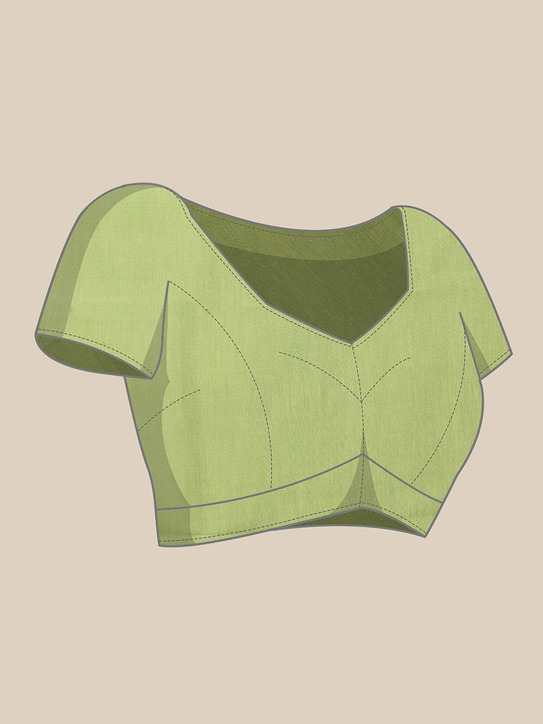 Fruits Printed Cotton Tissue Saree With Gold Zari Work