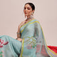 Digital Print Cotton Tissue Saree With Gold Zari Work