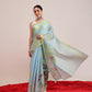 Digital Print Cotton Tissue Saree With Gold Zari Work