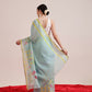 Digital Print Cotton Tissue Saree With Gold Zari Work