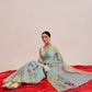 Digital Print Cotton Tissue Saree With Gold Zari Work