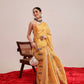 Fruits Printed Cotton Tissue Saree With Gold Zari Work