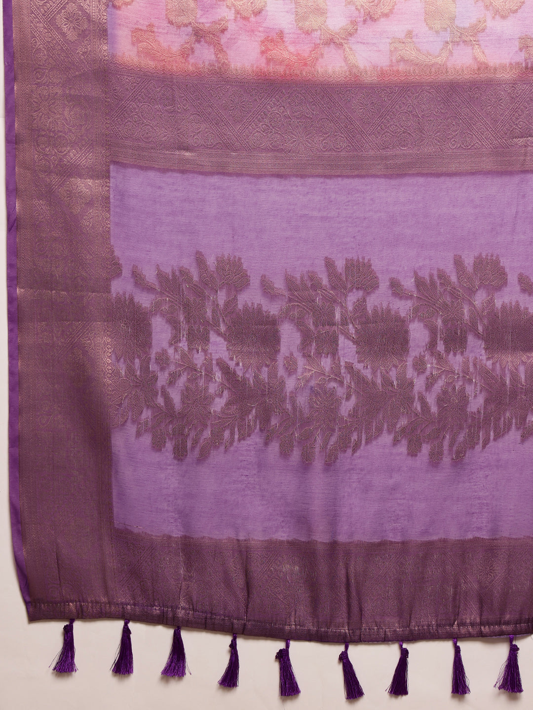 Digital Printed Banarasi Cotton Zari Woven Saree