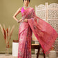 Digital Printed Banarasi Cotton Zari Woven Saree