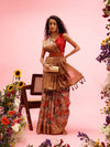 Digital Printed Banarasi Cotton Zari Woven Saree