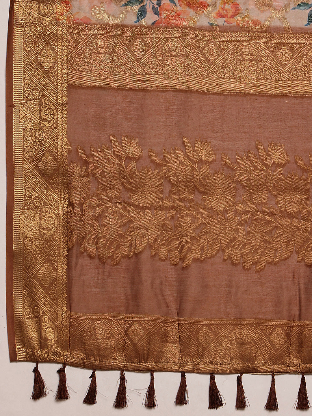Digital Printed Banarasi Cotton Zari Woven Saree