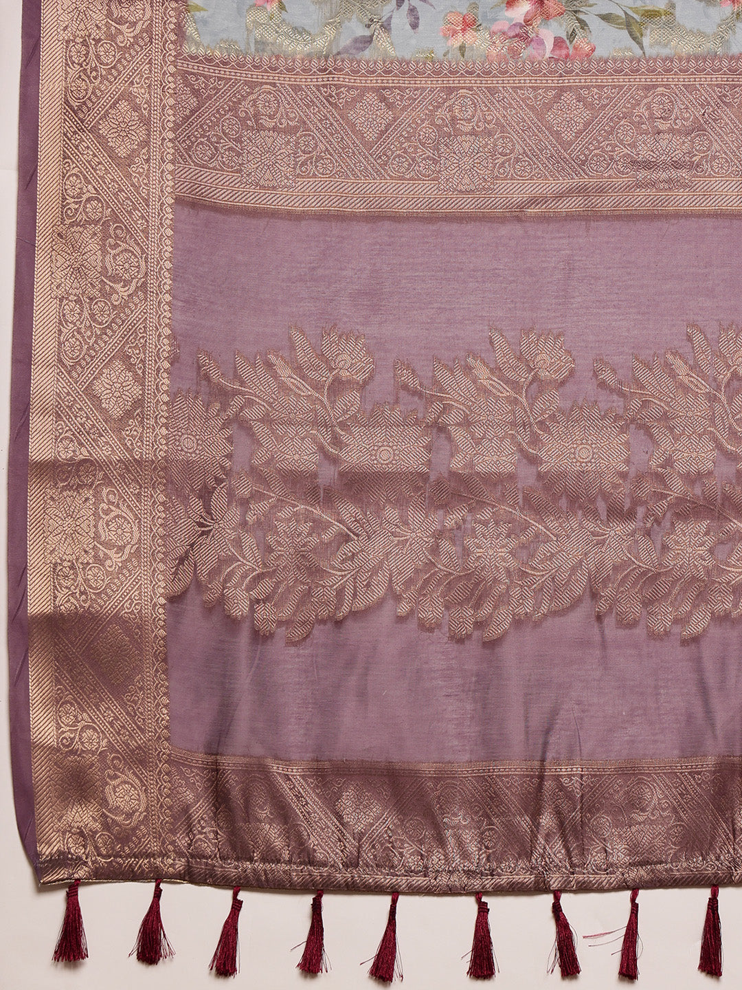 Digital Printed Banarasi Cotton Zari Woven Saree