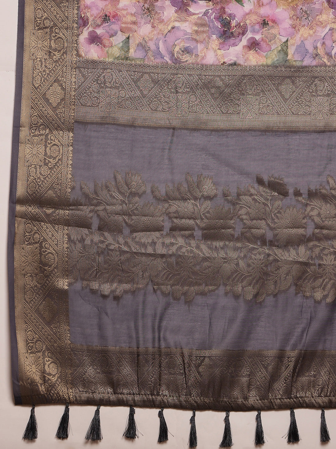 Digital Printed Banarasi Cotton Zari Woven Saree