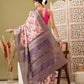 Digital Printed Banarasi Cotton Zari Woven Saree