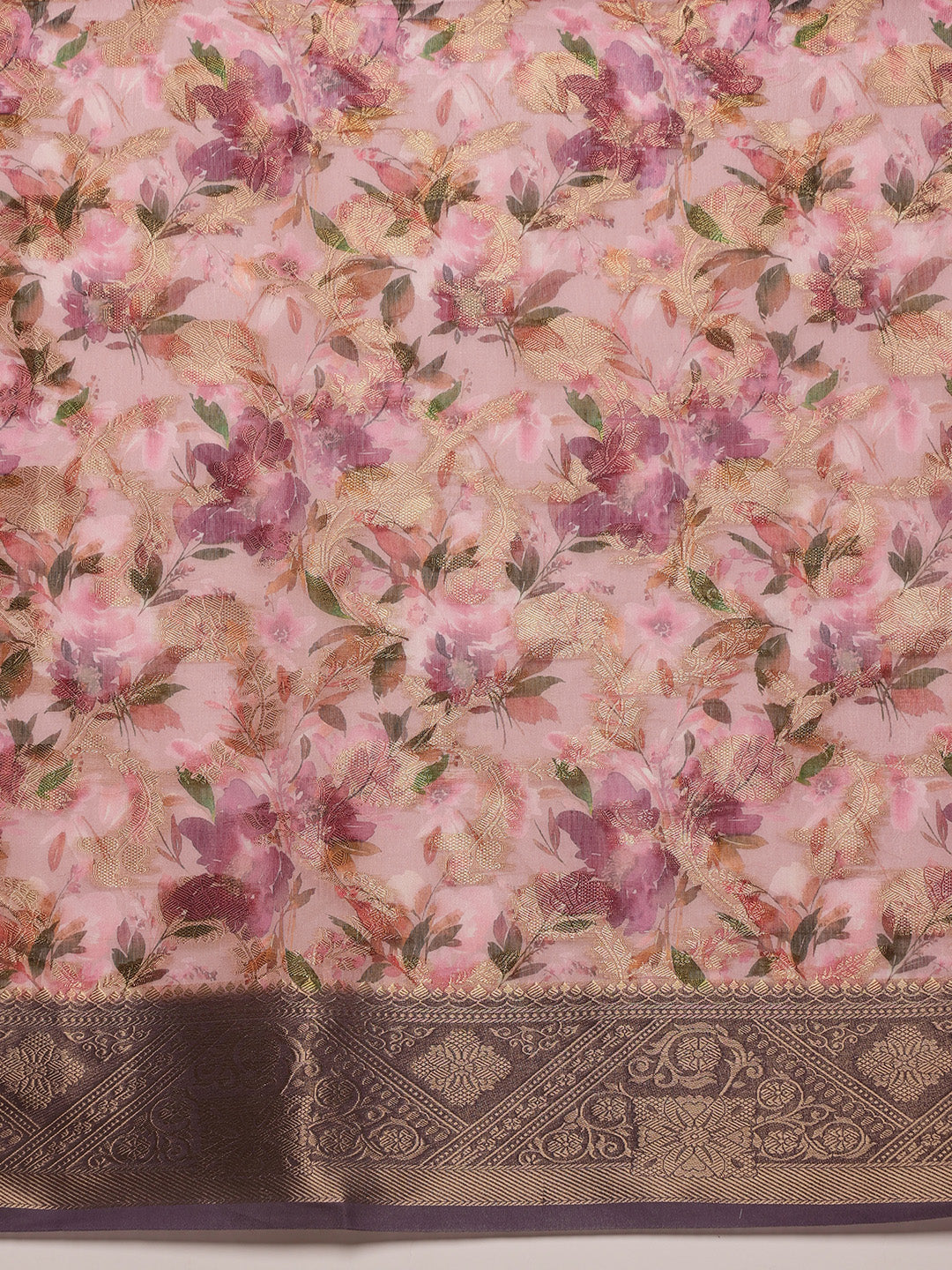 Digital Printed Banarasi Cotton Zari Woven Saree