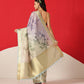 Floral Printed Soft Tissue Silk Saree With Tassels