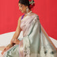 Floral Printed Soft Tissue Silk Saree With Tassels