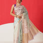 Floral Printed Soft Tissue Silk Saree With Tassels
