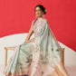 Floral Printed Soft Tissue Silk Saree With Tassels