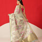 Floral Printed Soft Tissue Silk Saree With Tassels