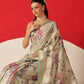 Floral Printed Soft Tissue Silk Saree With Tassels