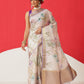 Floral Printed Soft Tissue Silk Saree With Tassels