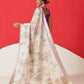 Floral Printed Soft Tissue Silk Saree With Tassels