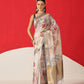 Floral Printed Soft Tissue Silk Saree With Tassels