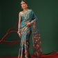 Embroidery Saree in Cotton Silk Finish with Golden Highlights
