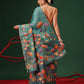 Embroidery Saree in Cotton Silk Finish with Golden Highlights