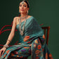 Embroidery Saree in Cotton Silk Finish with Golden Highlights