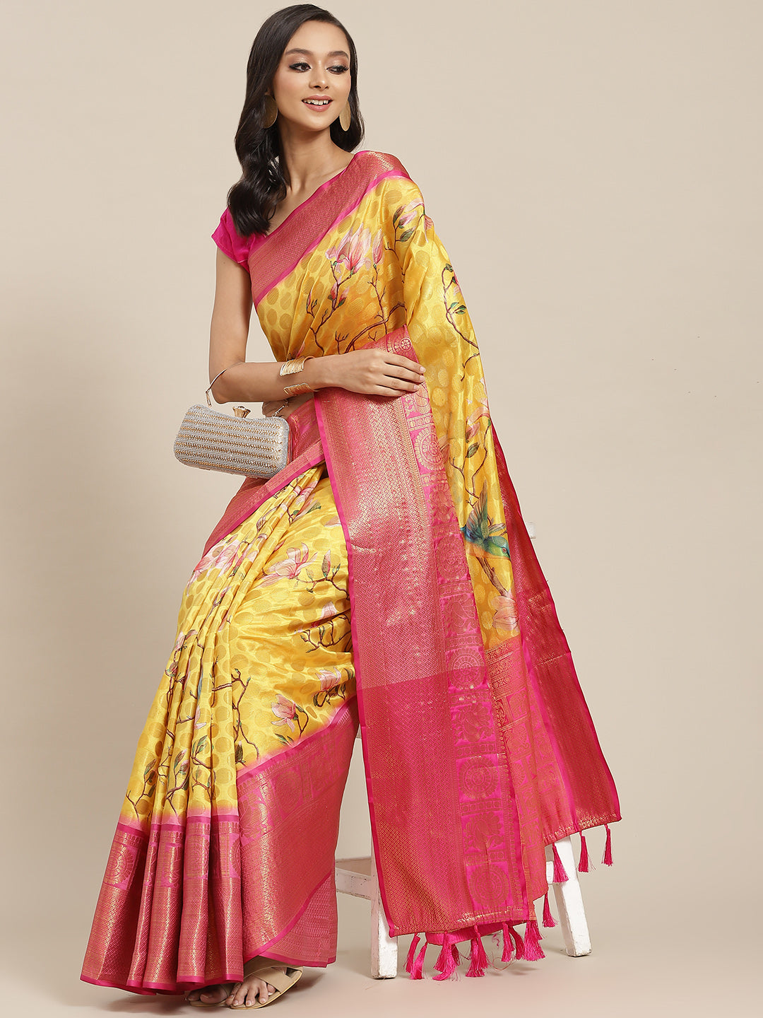 Women's Banarasi Art Silk Digital Print Saree