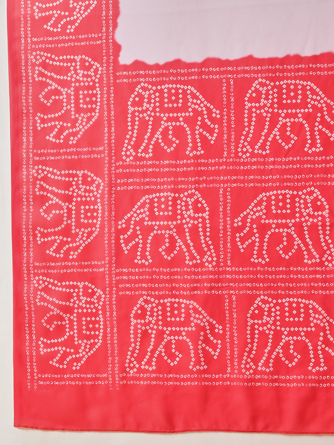 Soft Georgette Bandhani Saree in Dual Pastel Shades