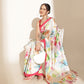 Kalamkari Printed Soft Silk Brown Saree With Beautiful Tassels