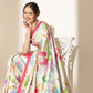 Kalamkari Printed Soft Silk Brown Saree With Beautiful Tassels