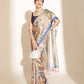 Kalamkari Printed Soft Silk Brown Saree With Beautiful Tassels