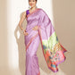 Kalamkari Printed Soft Silk Brown Saree With Beautiful Tassels