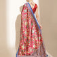 Kalamkari Printed Soft Silk Brown Saree With Beautiful Tassels