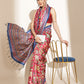 Kalamkari Printed Soft Silk Brown Saree With Beautiful Tassels