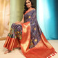 Banarasi Soft Silk Bandhani With Kalamkari Digital Printed Saree