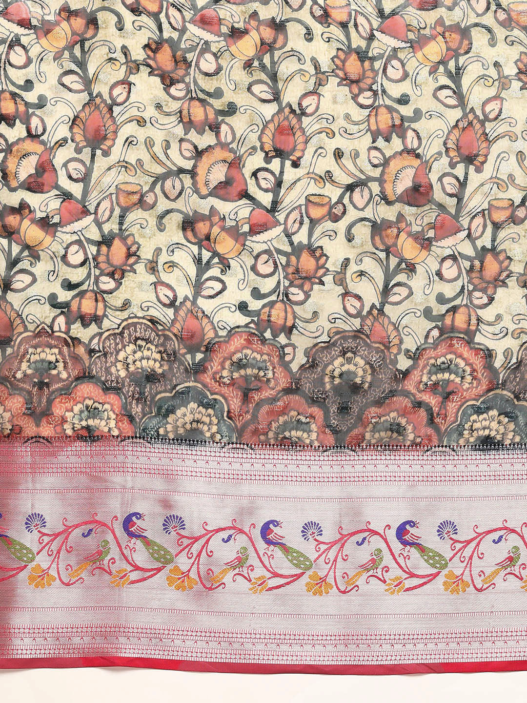 Women's Banarasi Silk Woven With Digital Printed Saree