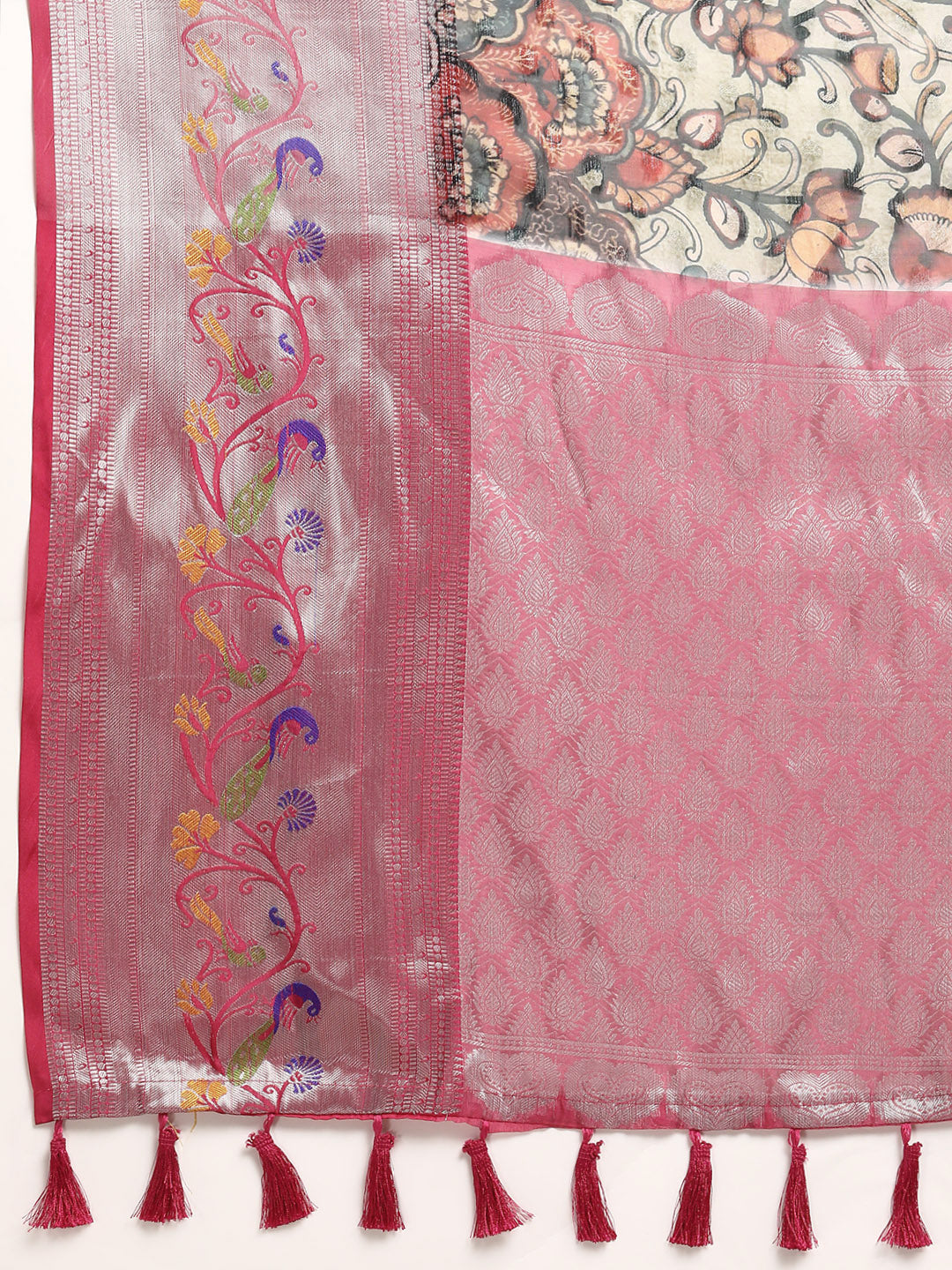 Women's Banarasi Silk Woven With Digital Printed Saree