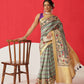 Digital Printed Soft Tissue Silk Saree With Zari Work & Tassels