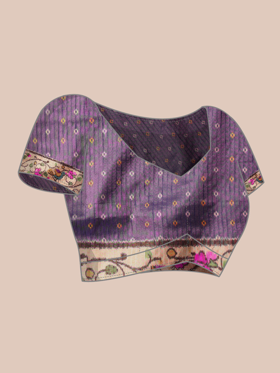 Digital Printed Soft Tissue Silk Saree With Zari Work & Tassels
