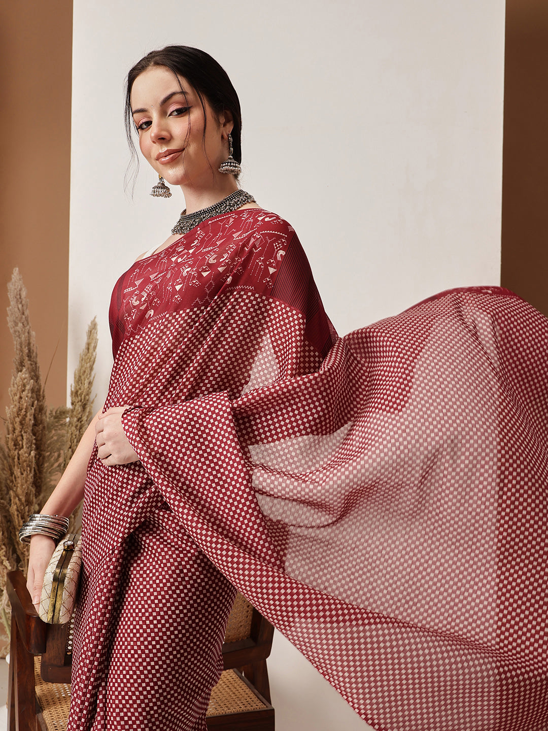 Abstract Printed Soft Mal Cotton Saree