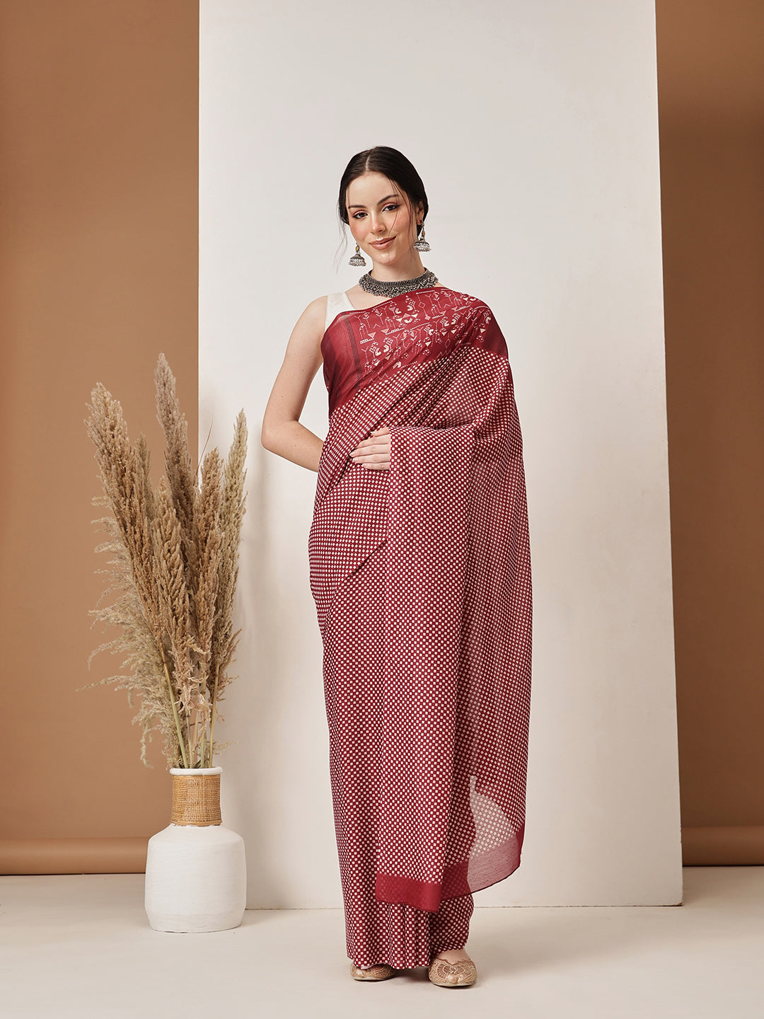Abstract Printed Soft Mal Cotton Saree