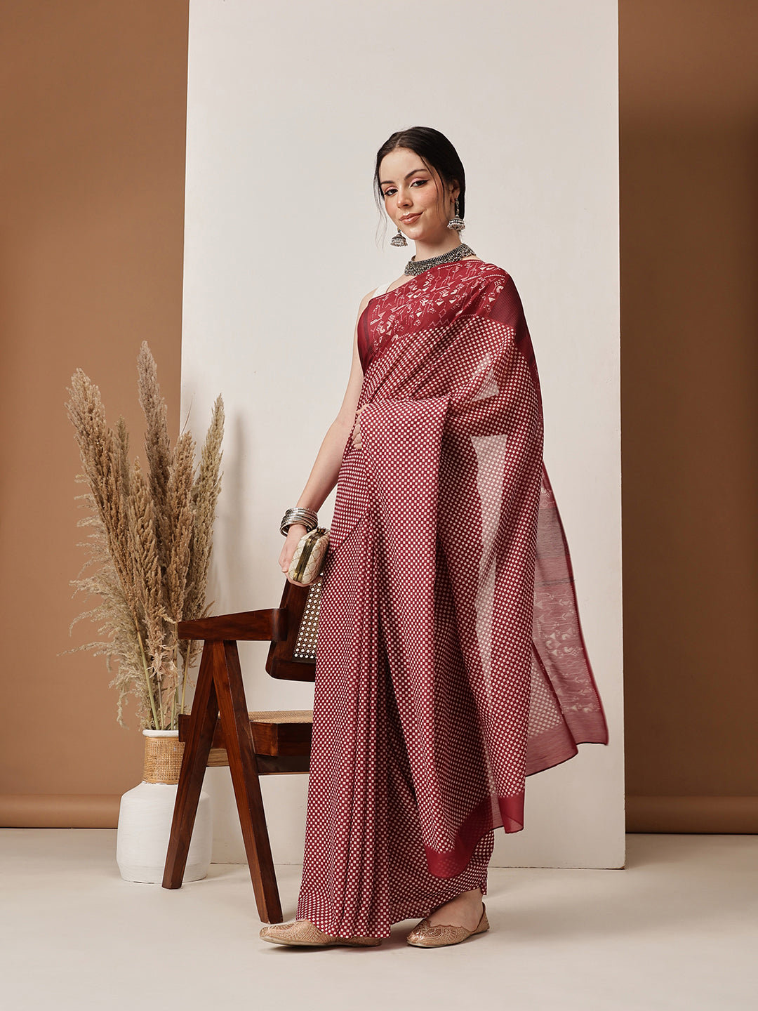 Abstract Printed Soft Mal Cotton Saree