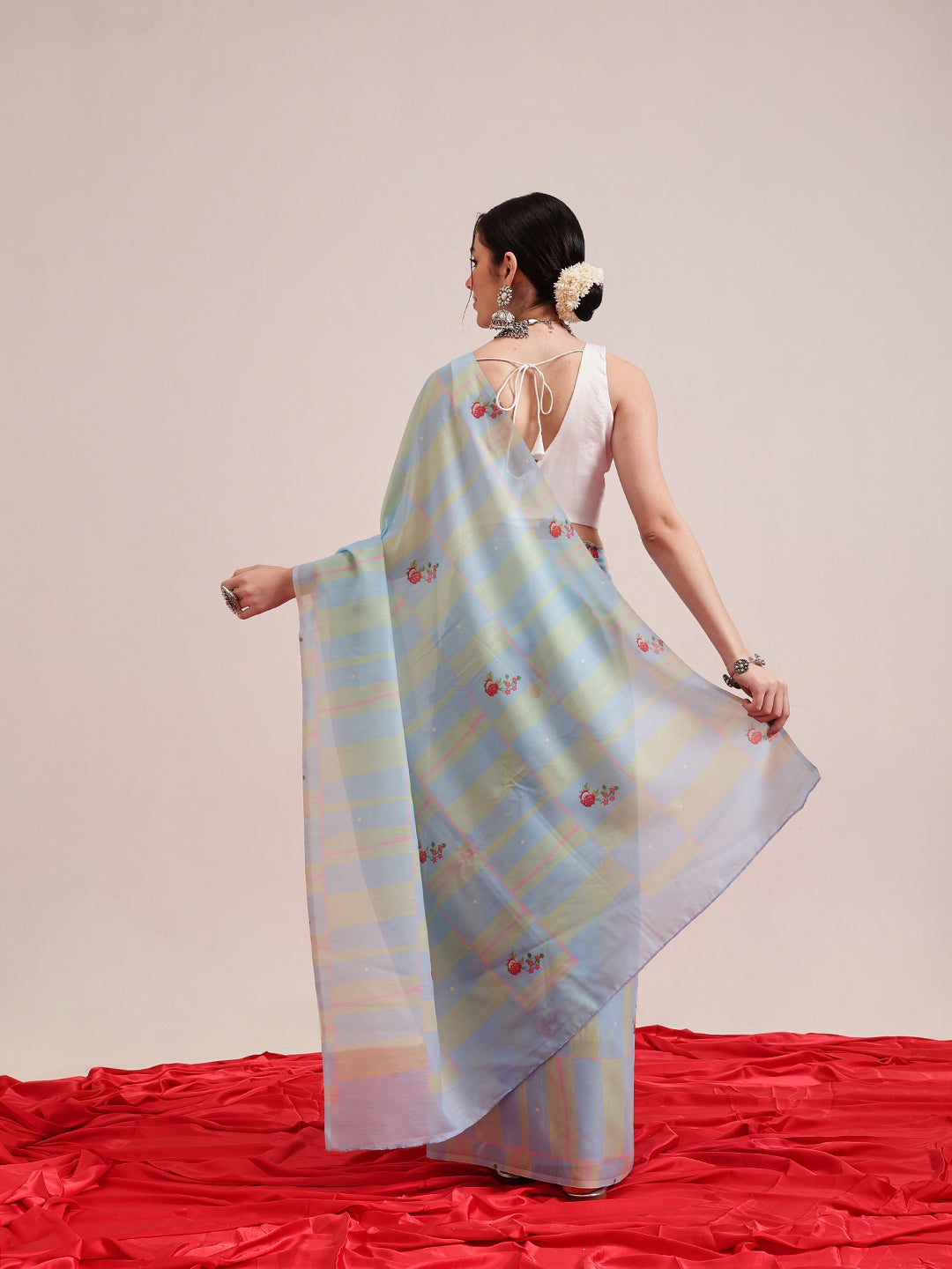 Abstract Printed Soft Mal Cotton Saree