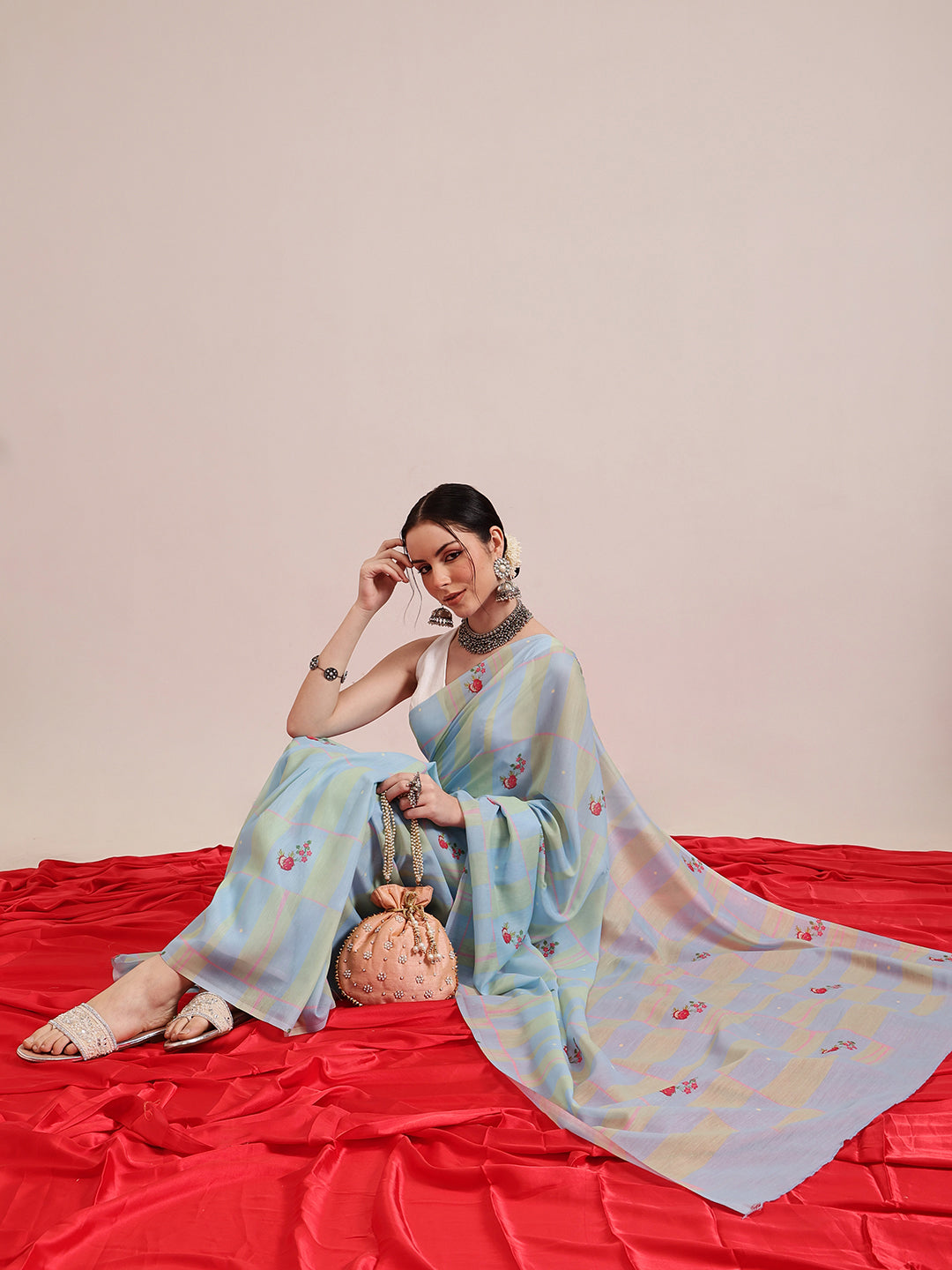 Abstract Printed Soft Mal Cotton Saree