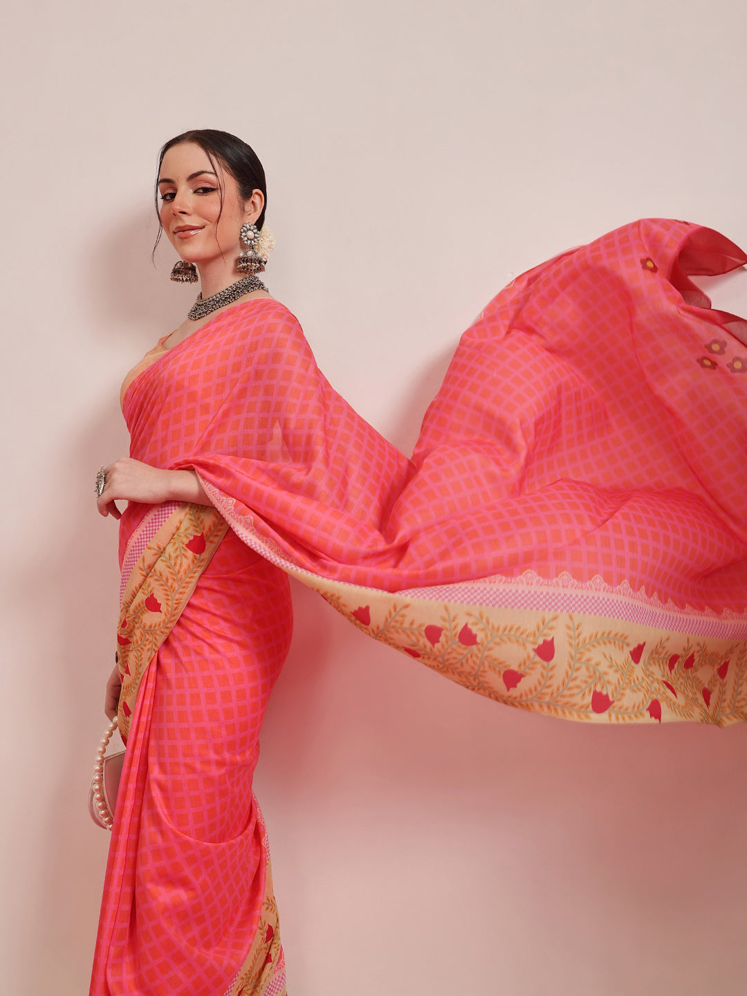 Abstract Printed Soft Mal Cotton Saree