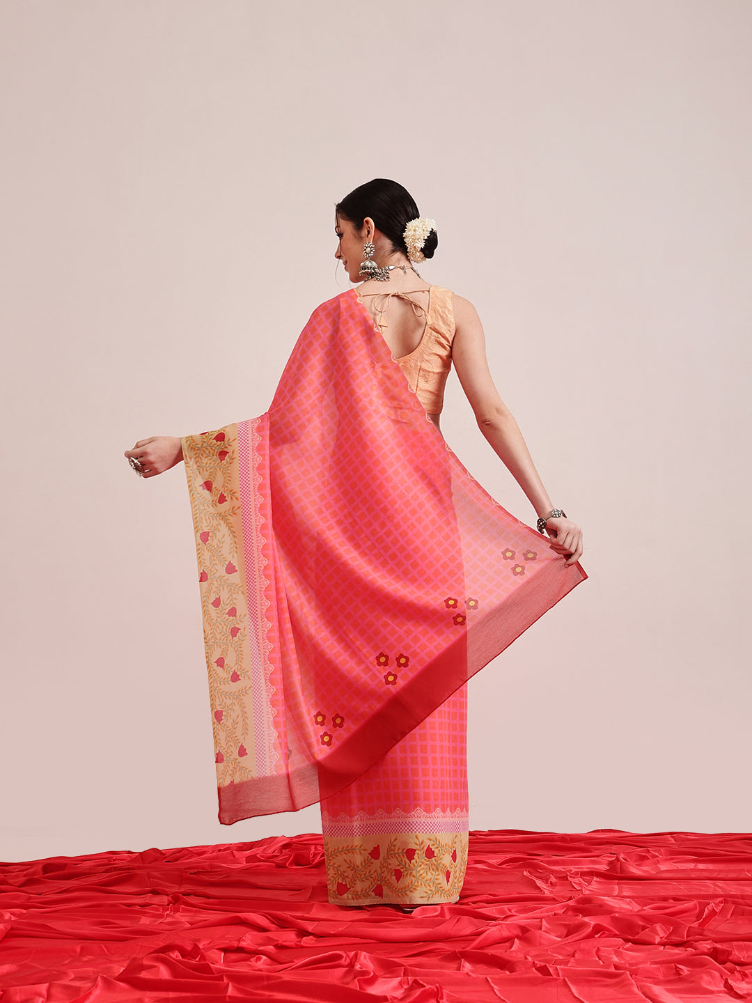 Abstract Printed Soft Mal Cotton Saree