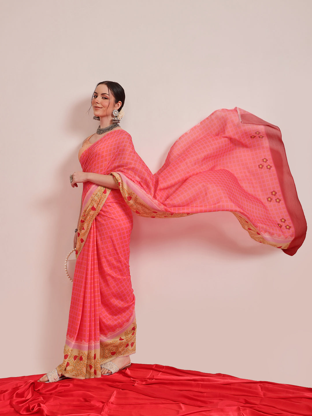 Abstract Printed Soft Mal Cotton Saree