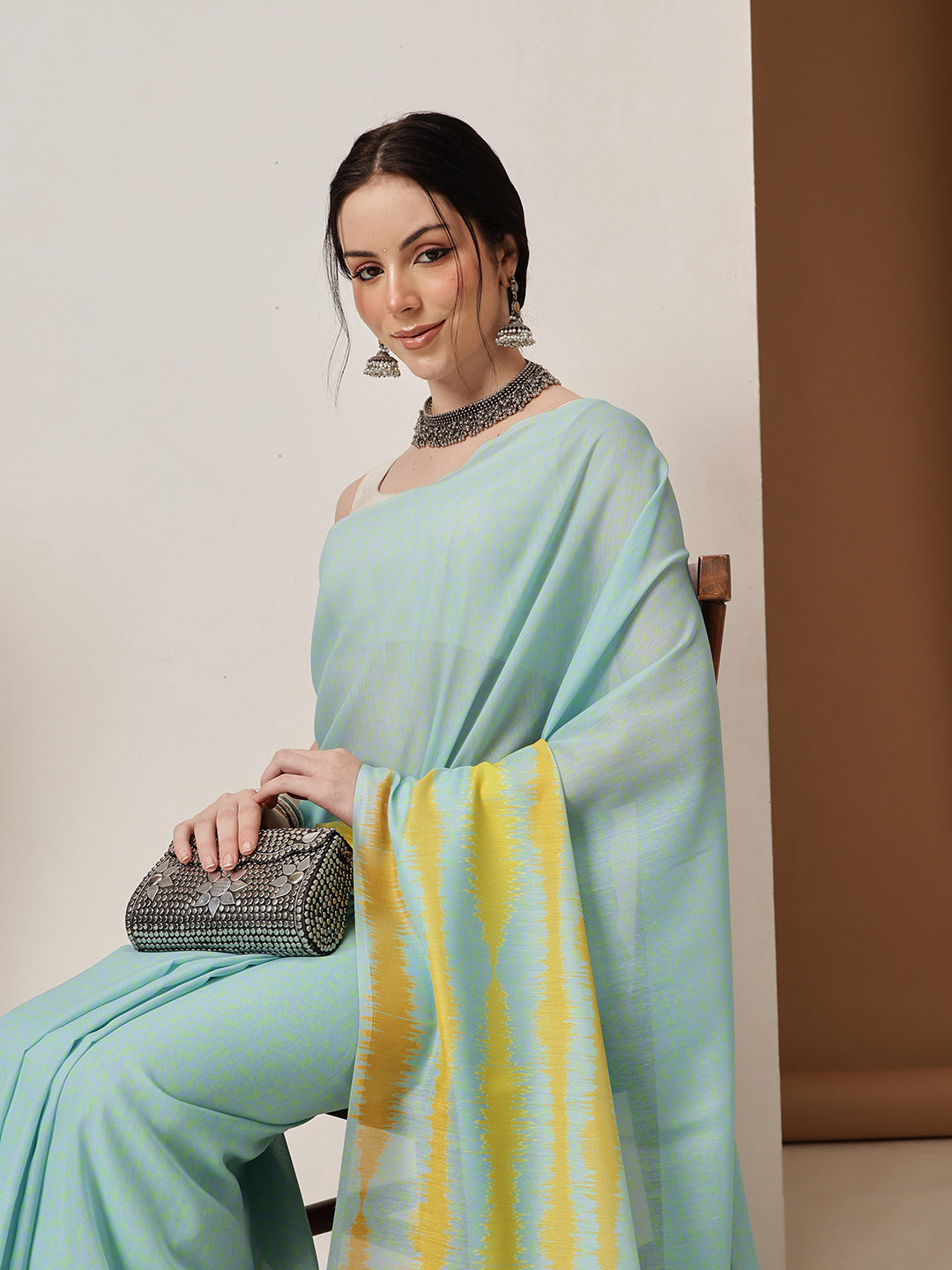 Abstract Printed Soft Mal Cotton Saree