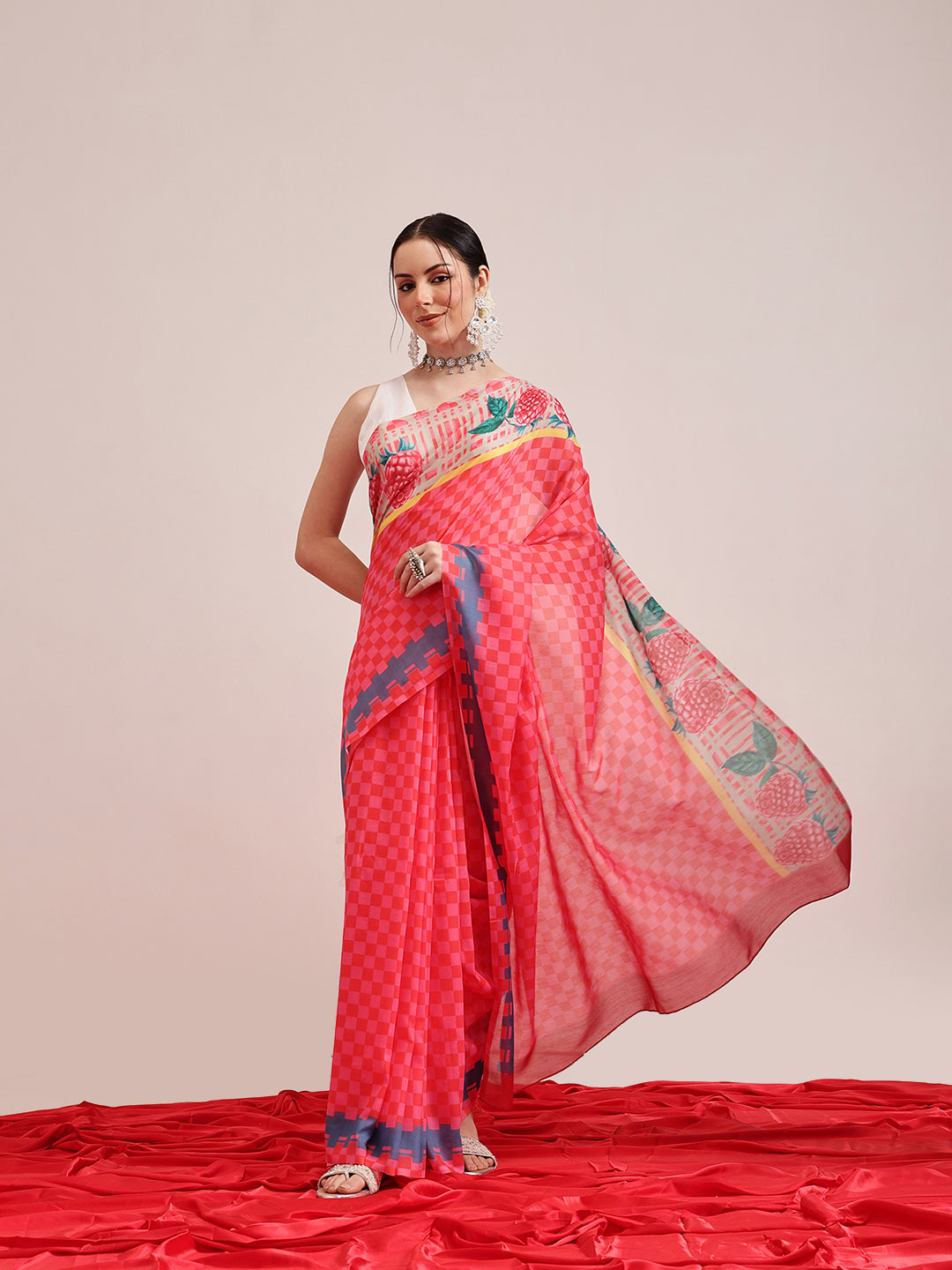 Digital Printed Soft Mal Cotton Saree